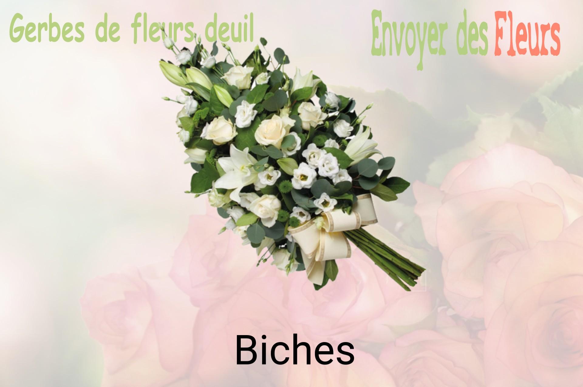 Gerbe de fleurs de deuil livrée à Biches
